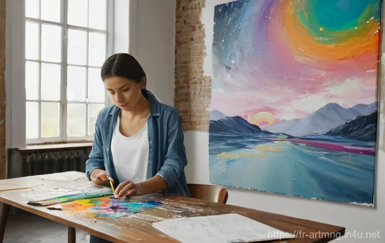문화예술 법률 컨설팅 - **Prompt 1: Focused Artist in a Modern Studio**
    "A young, diverse female artist, perhaps in her ...