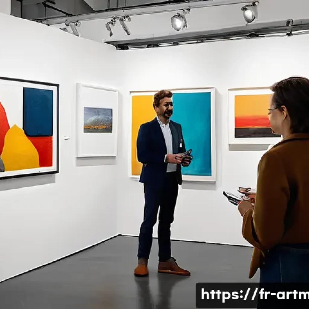문화예술 네트워킹 전략 - A sophisticated art gallery networking event in Paris, featuring elegantly dressed artists, curators...
