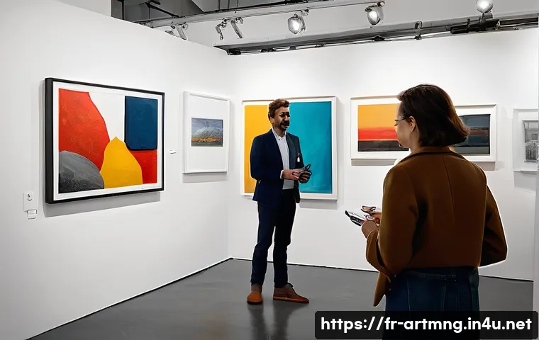 문화예술 네트워킹 전략 - A sophisticated art gallery networking event in Paris, featuring elegantly dressed artists, curators...