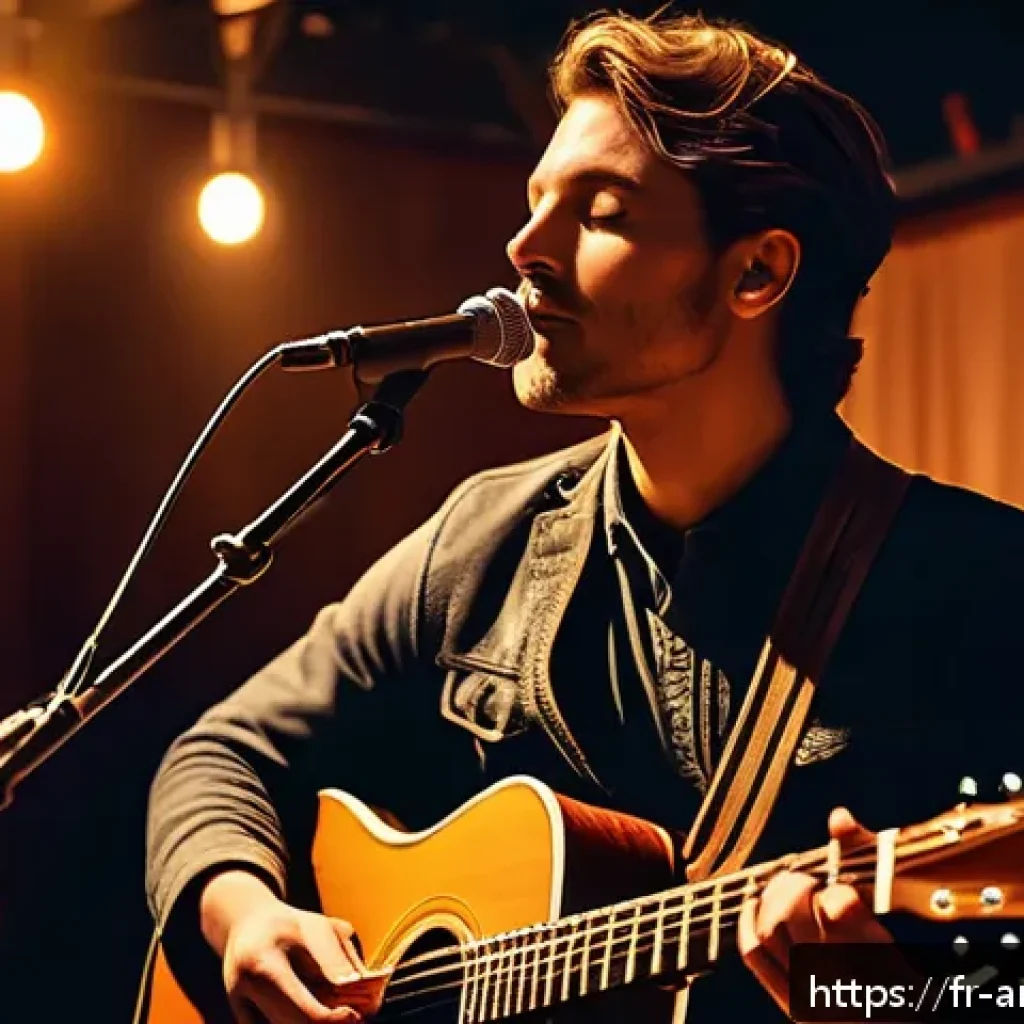 콘서트 기획 및 제작 - A vibrant concert scene inside a cozy, intimate venue with warm, natural acoustic design, showcasing...
